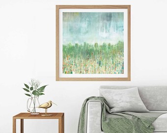 Grote kunst print, giclee art print, abstract landschap, herfst landschap, commerciële kunst print, kunst voor kantoor, lobby kunst, gedempt landschap