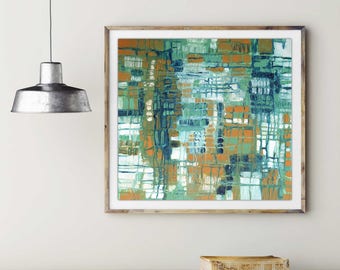 Mid Century Modern abstract art print, commercial mid century art print, restaurant art, lobby art, interior design, geometric art print,