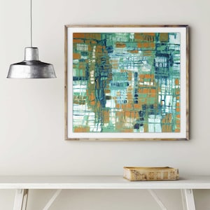 Mid Century Modern abstract art print, commercial mid century art print, restaurant art, lobby art, interior design, geometric art print,