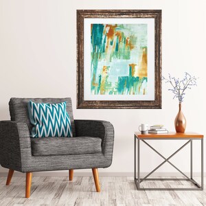 Original Abstract Art Print, modern abstract painting, teal art, contemporary art, giclee art print, mid century modern, interior decor,