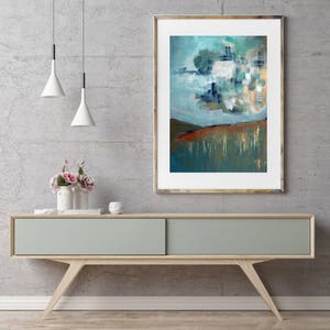 BIG SKY 1, Giclee Print, acrylic expressionistic sky scene, modern abstract landscape, original painting, boho abstract art, contemporary