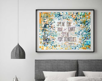 Inspirational wall art, religious art, modern abstract, quote art print, positive quote, pro-life, abstract art print, inspirational quote