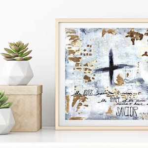 Ashes, Lent art, catholic art, abstract religious art gold leaf, inspirational quote, giclee art print, religious quote, Catholicism, Easter