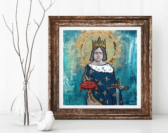Saint Louis, Louis the Saint, King Louis IX of France, Catholic King, Catholic art, Sacred Images, Portrait of King St. Louis, Catholic gift