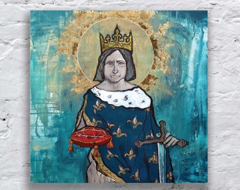 Saint Louis, Louis the Saint, King Louis IX of France, Catholic King, Catholic art, Sacred Images, Portrait of King St. Louis, St. Louis art