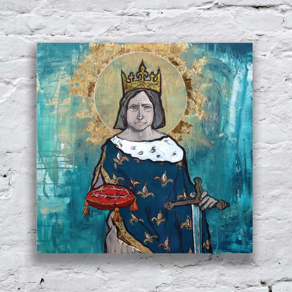 Saint Louis, Louis the Saint, King Louis IX of France, Catholic King, Catholic art, Sacred Images, Portrait of King St. Louis, St. Louis art