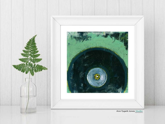 record art print, VINYL record painting, vintage music art, modern hipster art print, mid century modern, abstract wall art, retro music art