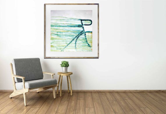 SPEED giclee art print, abstract bike art, bicycle art print, modern interior decor, contemporary wall art, acrylic painting bike art