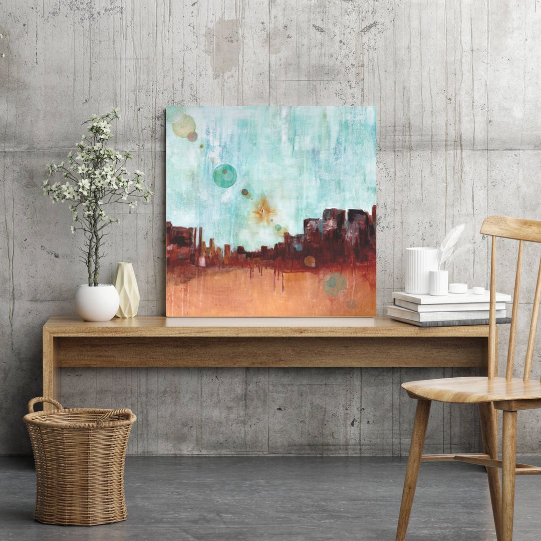 Desert Abstract Desert Abstract Painting, Lens Flare Painting, Desert Landscape, Heat ...