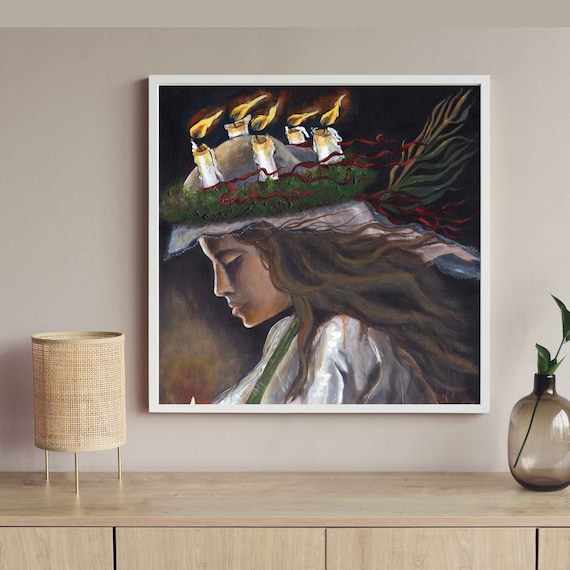 St Lucy, Catholic art, Catholic wall art, Saint art, Christmas art, Saint Lucy, Confirmation saint art, confirmation gift, Catholic, Giclee