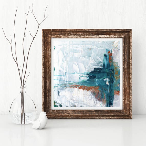 ICEBERG, Giclee art print of original abstract acrylic painting, white abstract art image, modern abstract print, contemporary art print