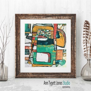 Art print of original abstract original painting, PEACHES, modern abstract, contemporary art, abstract wall art, handmade interior decor