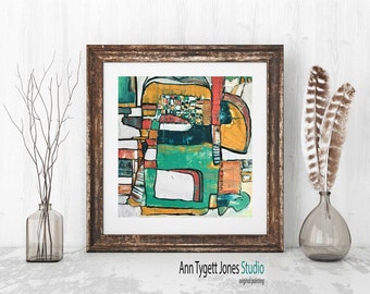 Art print of original abstract original painting, PEACHES, modern abstract, contemporary art, abstract wall art, handmade interior decor