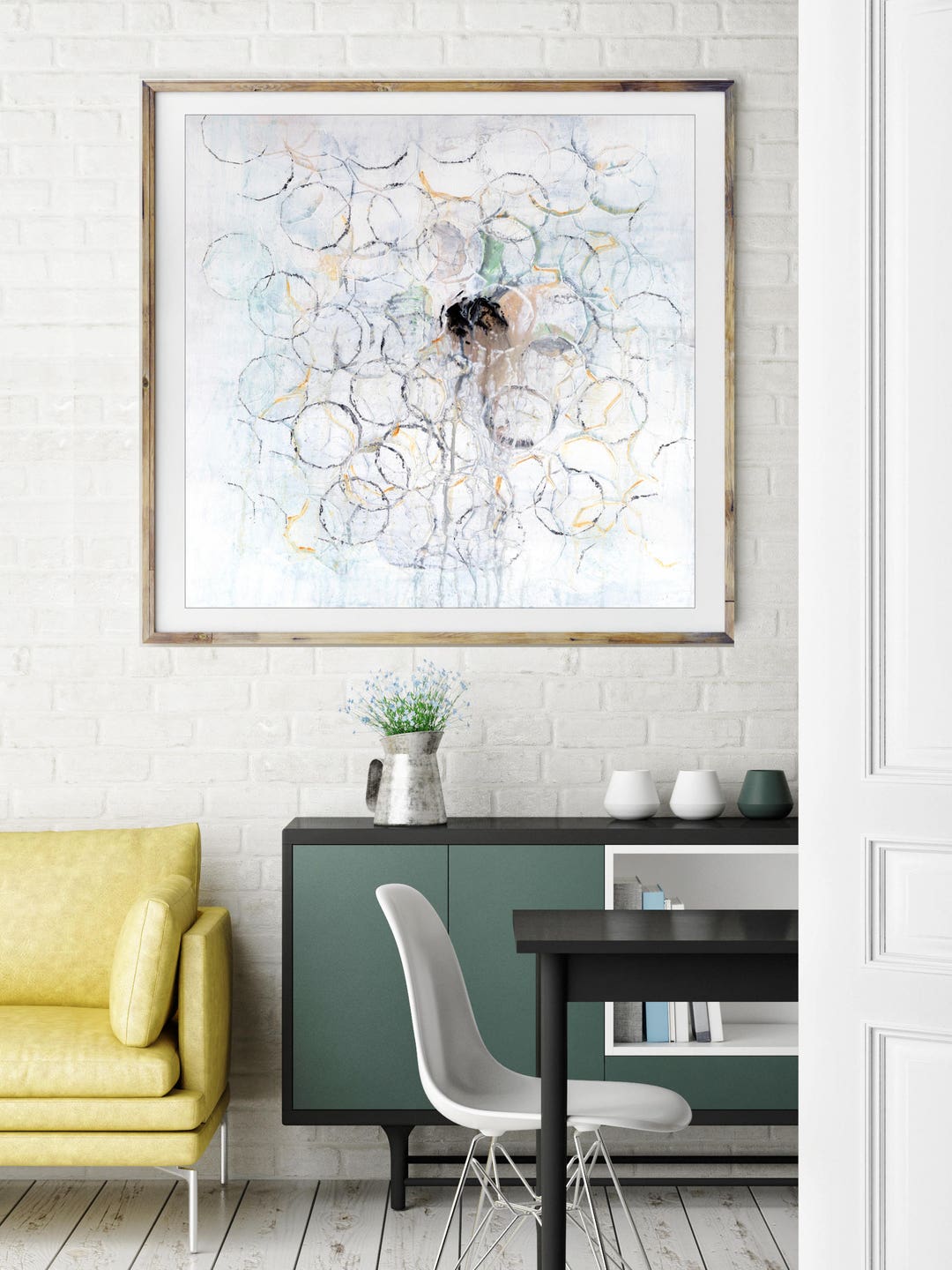 Mid Century Modern Art Print, Giclee Art Print, White Abstract, White ...