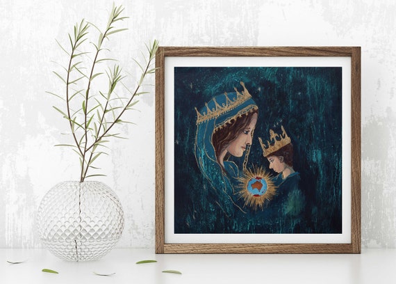 Our Lady of Help of Christians, giclee art print, Catholic art, Christian art, Mother of God, Mary, Jesus, Australia, Catholic gift