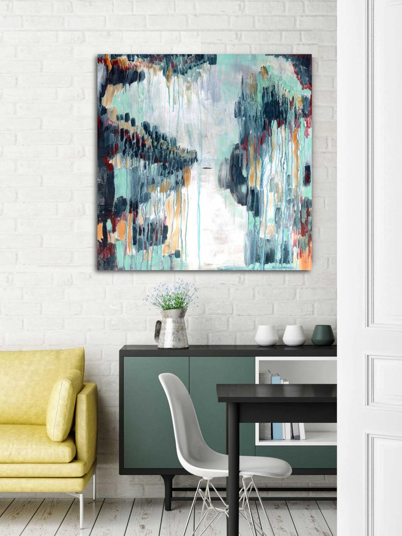 Abstract painting, mid century modern art, original abstract, art for office, modern abstract, interior decor, interior art, commercial art image 1