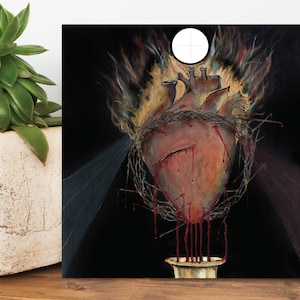 Sacred Heart of Mercy, Catholic art, Catholic gift, Sacred Heart of Jesus, Divine Mercy, Catholic print, Eucharist art, gold leaf, Jesus
