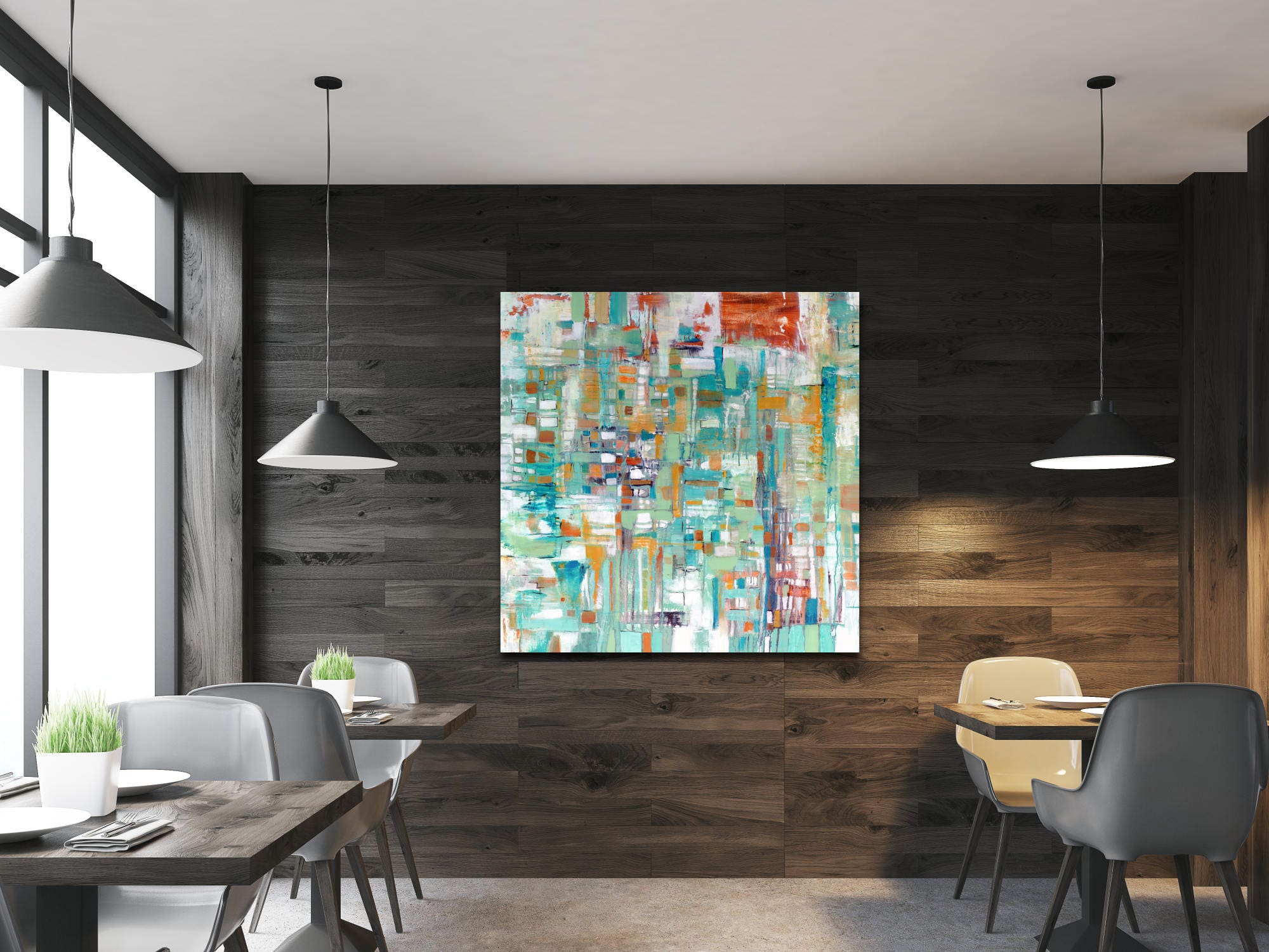 Abstract painting, hotel art, gallery art, large abstract painting ...