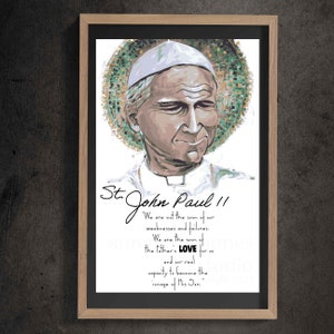 JPII, Inspirational quote, St John Paul II, catholic education, classroom inspiration, Catholic, Catholic art print, Classroom, saint poster