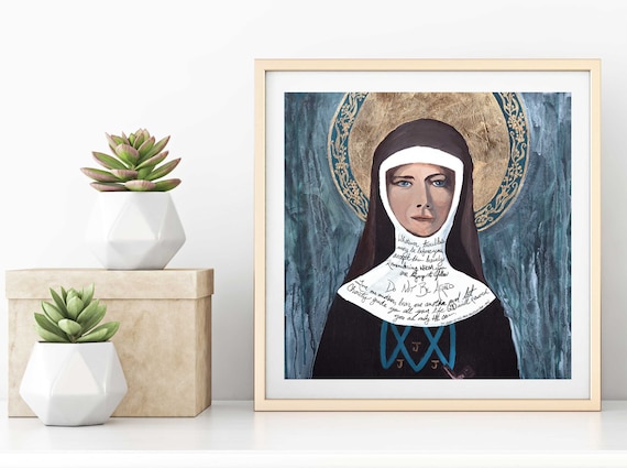 St Mary of the Cross MacKillop, Australian Saint, Australia, Catholic art, Christian art, Saints, gold leaf, Catholic gift, Saint art