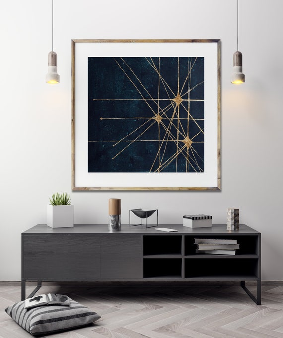 Mid century star burst, art print , retro style star art, celestial, mid century modern art, modern abstract art print, gold leaf art