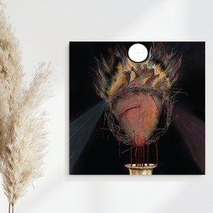 Heilig Hart van Barmhartigheid, Katholieke kunst, Katholiek geschenk, Heilig Hart van Jezus, Goddelijke Barmhartigheid, Katholieke schilderkunst, Eucharistiekunst, bladgoud, Jezus