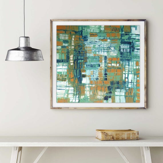 Mid Century Modern abstract art print, commercial mid century art print, restaurant art, lobby art, interior design, geometric art print,