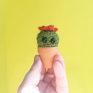 Tiny the Miniature crochet cactus, small gift, valentine gift, micro cactus image 1