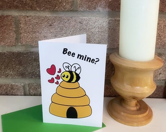 Bee Mine card A6 Valentines card