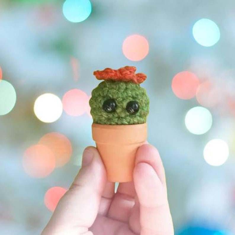 Tiny the Miniature crochet cactus, small gift, valentine gift, micro cactus image 3