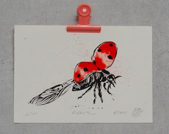 Happiness - Ladybug, Original Print