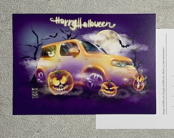 Cube Happy Halloween Postcard