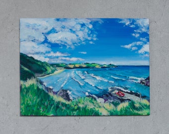 Inchydoney, Stand, Ireland – original, unique, acrylic on painting board