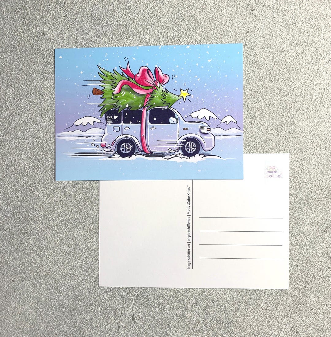 Cube Xmas | Postcard or Folding Card Including Envelope - Etsy