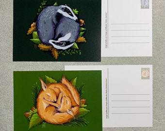 Autumn Postcards – Sleeping Badgers and Squirrels