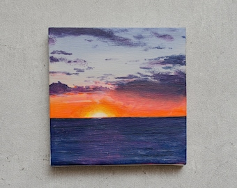 Sunset in Denmark – original, unique, acrylic on canvas