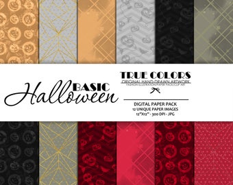 Digital Paper Pack Halloween Basic Paper Pack Seamless Pattern Halloween Digital Paper Pumpkin Digital Paper Pack Halloween Scrapbook Paper