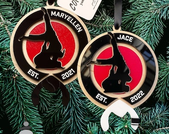 Brazilian Jiu Jitsu Personalized Ornament, BJJ Boy or Girl Gift Idea, Jiu Jitsu Christmas Gift