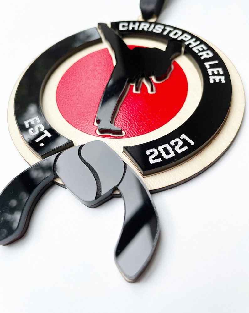 Black Belt Gift Martial Arts Ornament Personalized Karate Etsy