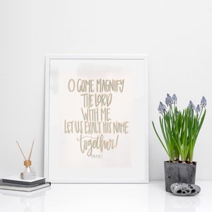 8x10, Digital Print, Psalm 34:3, Wedding Print, Bible Verse Print, Wall Decor, Home Decor, 8x10 Print
