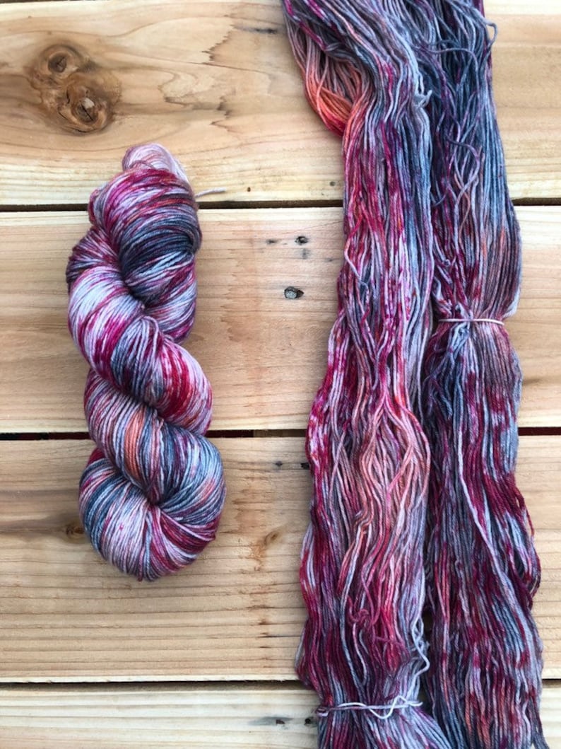 feather socks merino blend speckled yarn knitting yarn Hand dyed yarn sock yarn