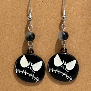 Handmade Jack Skellington Dangling Earrings