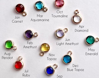 Gold Birthstone Charm: Rhinestone Crystal Add On