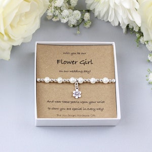 Flower Girl Proposal Bracelet, Proposal Gift, Will You Be My Flower Girl, Ask Flower Girl, Flower Girl Gift, Bridesmaid Jewellery