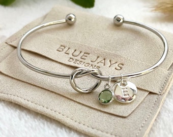 Silver Knot Bracelet Gift For Her, Personalised Christmas Gifts, Best Friend Gift, Maid of Honour Gifts, Sister Birthday Gift