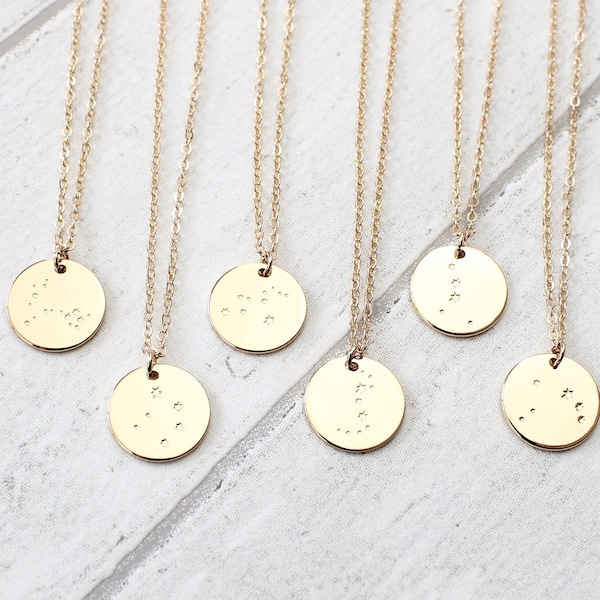 Gold Constellation Necklace Star Sign Necklace Zodiac Celestial Jewellery Astrology Gift for Her Jewellery Gift for Teen