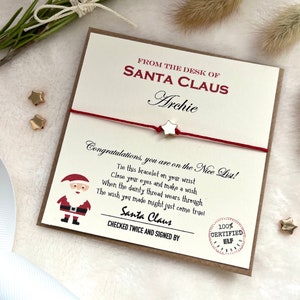 Heiligabend Box Füllstoffe, Schöne Liste Zertifikat, personalisierte Geschenk von Santa, Weihnachtswunsch Armband, Geschenke für Kinder, Heiligabend Kiste