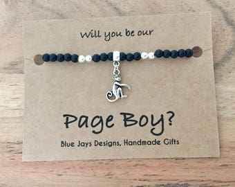 Page Boy Proposal, Boys Bracelet, Ask Page Boy, Gift For Pageboy, Will you be my Page Boy, Monkey Bracelet, Groomsmen Gift, Gifts For Boys