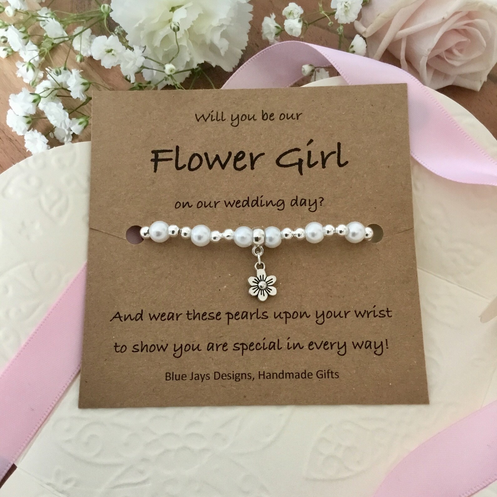 Flower Girl Proposal Bracelet Proposal Gift Will You Be My Etsy