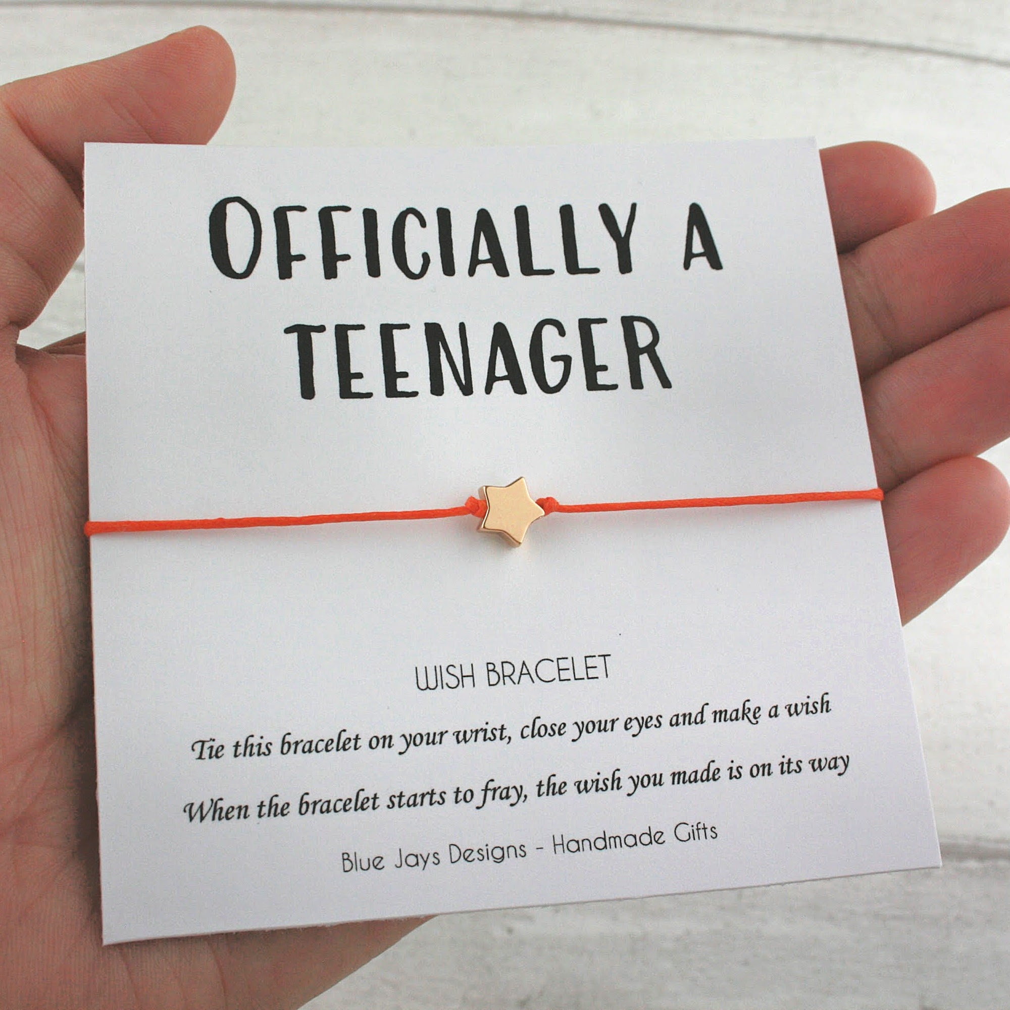13th Birthday Gift Officially a Teenager Wish Bracelet | Etsy UK